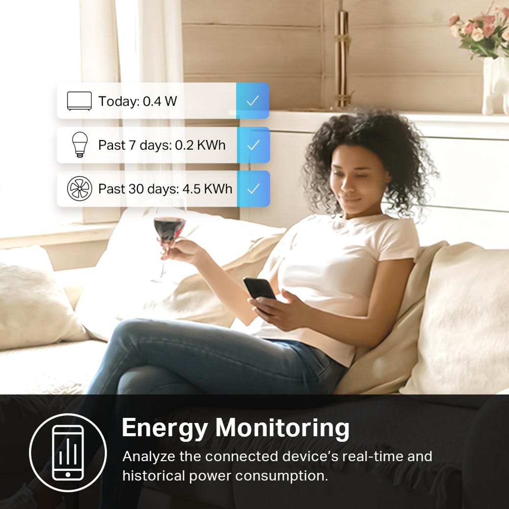 Kasa KP115 Smart Plug with Energy Monitoring Integration with Home