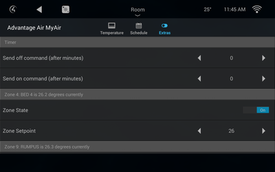 MyAir Timer and Zones UI