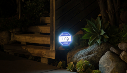 Ring Solar Security Sign Illuminated